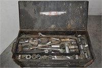 Metal Toolbox with Various Tools