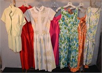 Seven ladies vintage garments