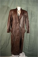 Ladies LNR brown leather long coat