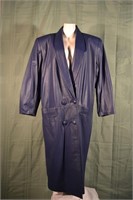 Ladies G-III purple leather long coat