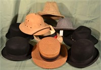 Collection of 9 mens hats