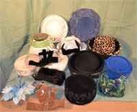 Collection of 16 vintage ladies hats and head cove