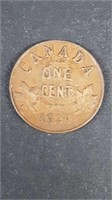 1924 CANADIAN DOUBLE LEAF PENNY