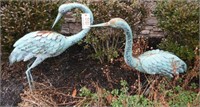Pair of 30” metal Egret Garden decorations