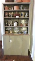 Country painted four tier one door cabinet