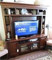 Cherry finish TV/AV cabinet 74” x 70” x 39”