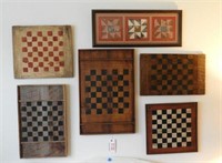 (5) Primitive style painted wooden game boards