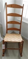Maple splint seat ladder back rocking chair 38"
