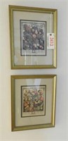 (2) Framed floral birth month prints October