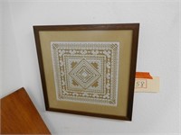 FRAMED HAND MADE PIECE OF LACE