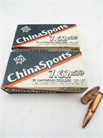 (40rds.) China Sports 7.62x39 122gr. Ammo