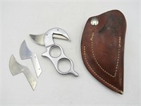 WK Skinning /Hunting Knife w/Extra Blades & Sheath