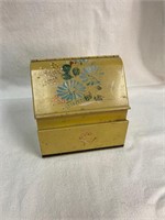 Vintage Ransburg hand painted recipe box with penc