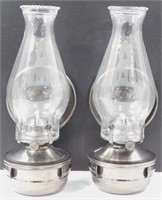 * Nice Pair of Wall Hanging Oil Lamps