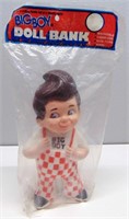 Vintage Plastic Big Boy Bank in Plastic Packaging