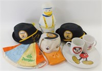 * Vintage Mickey Mouse Cups, Disneyland Hat,