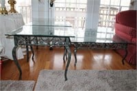 3pc Glass top Coffee & End Tables w/ metal