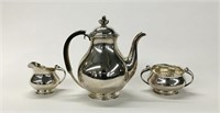 3 PC DANISH STERLING SILVER TEA SET BY COHR