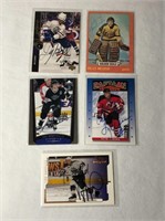 5 Autographed Hockey Cards