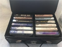 Cassette Tape Holder w Assorted Cassette Tapes -