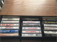Cassette Tape Holder w Assorted Cassette Tapes