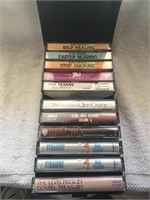 Cassette Tape Holder w Assorted Cassette Tapes-