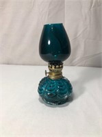 Blue / Green Glass Oil Lamp - NO SHIPPING