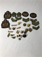 Various Military Buttons, Badges & Patches