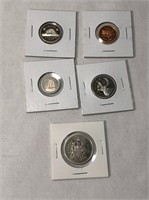 1995 Frosted Canadian 5 Coin Set