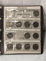 1935-1980 Canadian Dollar Coin Book With Coins