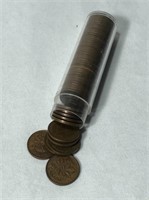 Roll Of 1947 Canadian Small One Cent Coins