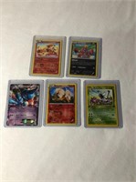 5 Pokemon Cards With Butterfree 1st Edition