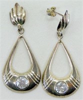 Sterling Silver and Crystal Earrings - One