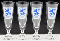 * Vintage Set of Four Lowenbrau Pilsner Glasses