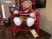 GINGER BREAD BOY IN RED WOOD CHAIR