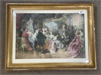 Lithograph "Royal Visitors in Watteau's Studio"