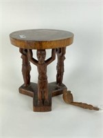 African Luba Wooden Stool - Early 20th Century
