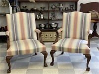 Pair of Chippendale Reproduction Arm Chairs
