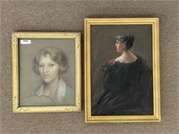 Oil on Canvas Portrait of Lady in Black Dress