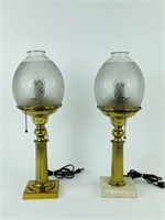 Pair of Cornelius & Co. Astral Lamps