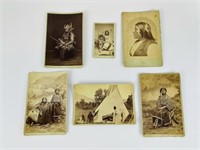 6 Native American Cabinet Photos of Kiowa Indians
