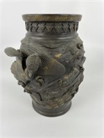 Bronze Japanese Vase - 9 3/4" tall