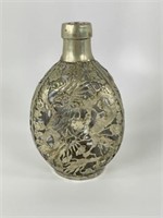 Asian Bottle w/ Sterling Silver Dragon Overlay