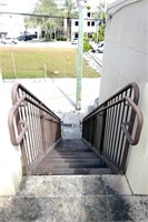 Exterior Metal Staircase With Double Hand Railing