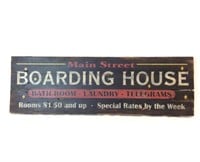 Wood Boarding House Sign, Hand Painted