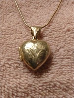 Sterling Silver Heart Locket Pendant And Chain