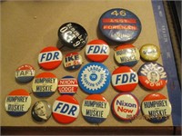 Vtg. Political Pin Buttons Lot
