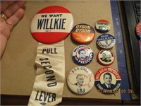 Vtg. Political Pin Buttons Lot