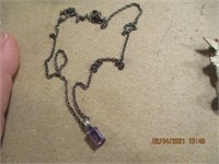 925 Necklace & Amethyst Pendant 925-3.0 g