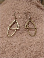Sterling Silver Hoop Triangle Earrings